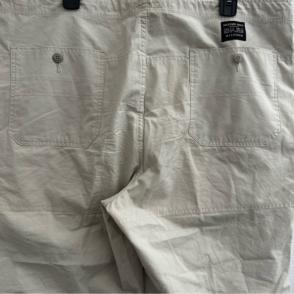 Tommy Hilfiger Khaki Cropped Pants Womens 40x32 Tan Drawstring Floral Lined - Picture 12 of 15